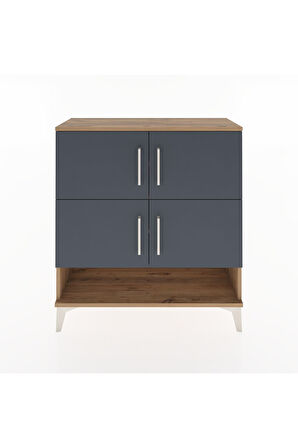 Arges Şifonyer 4 Raflı 4 Kapaklı 88x30x96 Çam-Antrasit