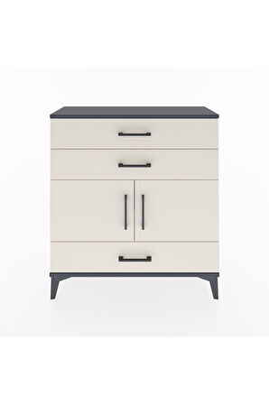 Arges Şifonyer 2 Raflı 3 Çekmeceli 2 Kapaklı 88x30x96 Antrasit-Aytaşı