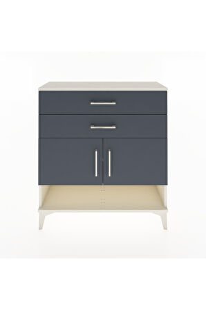 Arges Şifonyer 2 Raflı 2 Çekmeceli 2 Kapaklı 88x30x96 Aytaşı-Antrasit