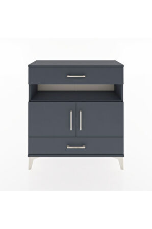 Arges Şifonyer 3 Raflı 2 Çekmeceli 2 Kapaklı 88x30x96 Antrasit-Antrasit