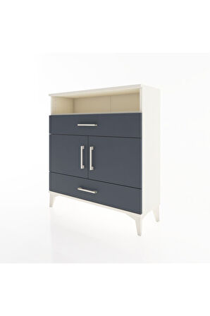 Arges Şifonyer 3 Raflı 2 Çekmeceli 2 Kapaklı 88x30x96 Aytaşı-Antrasit