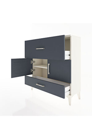 Arges Şifonyer 2 Raflı 2 Çekmeceli 2 Kapaklı 88x30x96 Aytaşı-Antrasit