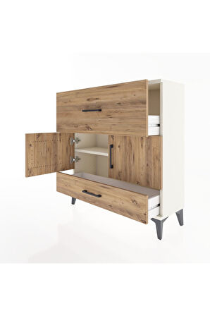 Arges Şifonyer 2 Raflı 2 Çekmeceli 2 Kapaklı 88x30x96 Aytaşı-Çam