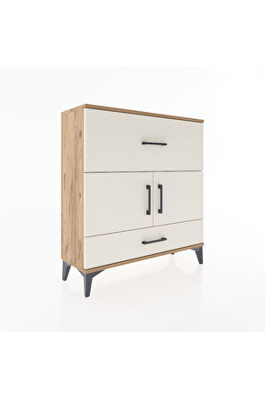 Arges Şifonyer 2 Raflı 2 Çekmeceli 2 Kapaklı 88x30x96 Çam-Aytaşı