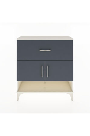 Arges Şifonyer 2 Raflı Tek Çekmeceli 2 Kapaklı 88x30x96 Aytaşı-Antrasit