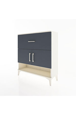 Arges Şifonyer 2 Raflı Tek Çekmeceli 2 Kapaklı 88x30x96 Aytaşı-Antrasit