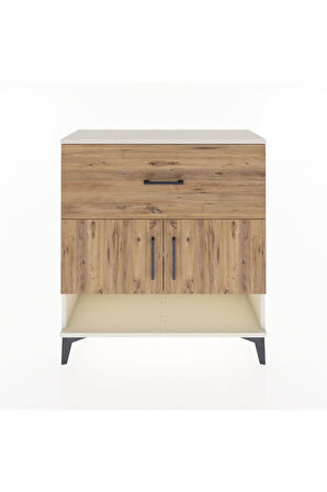 Arges Şifonyer 2 Raflı Tek Çekmeceli 2 Kapaklı 88x30x96 Aytaşı-Çam