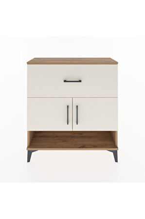 Arges Şifonyer 2 Raflı Tek Çekmeceli 2 Kapaklı 88x30x96 Çam-Aytaşı