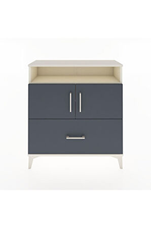 Arges Şifonyer 3 Raflı Tek Çekmeceli 2 Kapaklı 88x30x96 Aytaşı-Antrasit