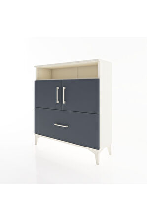 Arges Şifonyer 3 Raflı Tek Çekmeceli 2 Kapaklı 88x30x96 Aytaşı-Antrasit