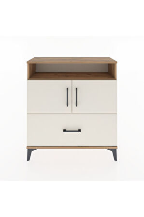 Arges Şifonyer 3 Raflı Tek Çekmeceli 2 Kapaklı 88x30x96 Çam-Aytaşı