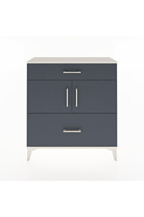 Arges Şifonyer 2 Raflı 2 Çekmeceli 2 Kapaklı 88x30x96 Aytaşı-Antrasit