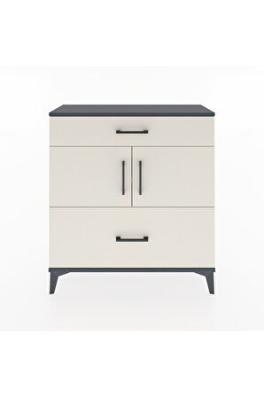 Arges Şifonyer 2 Raflı 2 Çekmeceli 2 Kapaklı 88x30x96 Antrasit-Aytaşı