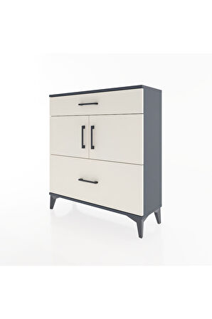 Arges Şifonyer 2 Raflı 2 Çekmeceli 2 Kapaklı 88x30x96 Antrasit-Aytaşı