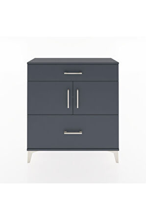 Arges Şifonyer 2 Raflı 2 Çekmeceli 2 Kapaklı 88x30x96 Antrasit-Antrasit