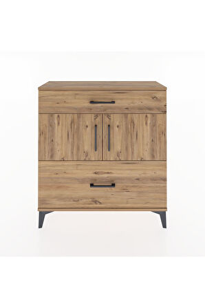 Arges Şifonyer 2 Raflı 2 Çekmeceli 2 Kapaklı 88x30x96 Çam-Çam