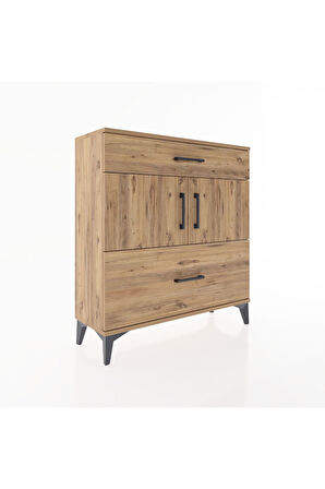 Arges Şifonyer 2 Raflı 2 Çekmeceli 2 Kapaklı 88x30x96 Çam-Çam