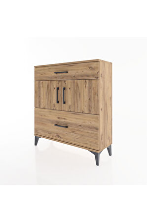 Arges Şifonyer 2 Raflı 2 Çekmeceli 2 Kapaklı 88x30x96 Çam-Çam