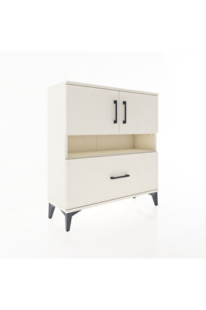 Arges Şifonyer 3 Raflı Tek Çekmeceli 2 Kapaklı 88x30x96 Aytaşı-Aytaşı