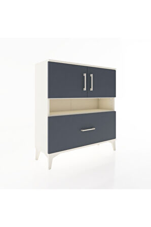 Arges Şifonyer 3 Raflı Tek Çekmeceli 2 Kapaklı 88x30x96 Aytaşı-Antrasit