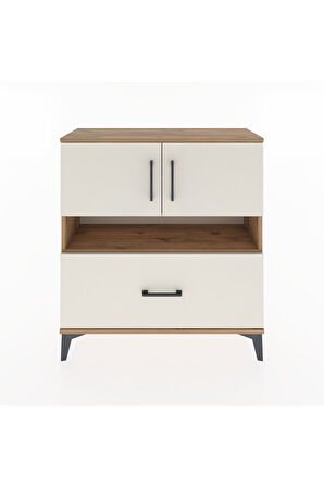Arges Şifonyer 3 Raflı Tek Çekmeceli 2 Kapaklı 88x30x96 Çam-Aytaşı