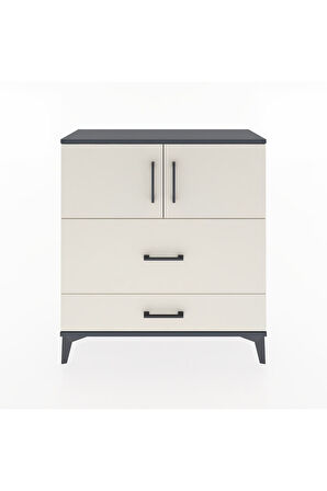 Arges Şifonyer 2 Raflı 2 Çekmeceli 2 Kapaklı 88x30x96 Antrasit-Aytaşı