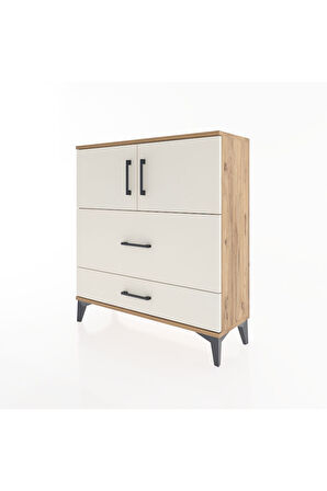 Arges Şifonyer 2 Raflı 2 Çekmeceli 2 Kapaklı 88x30x96 Çam-Aytaşı