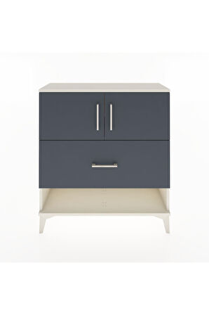 Arges Şifonyer 2 Raflı Tek Çekmeceli 2 Kapaklı 88x30x96 Aytaşı-Antrasit