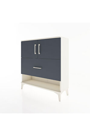 Arges Şifonyer 2 Raflı Tek Çekmeceli 2 Kapaklı 88x30x96 Aytaşı-Antrasit