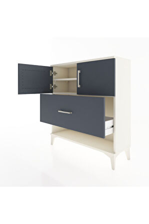 Arges Şifonyer 2 Raflı Tek Çekmeceli 2 Kapaklı 88x30x96 Aytaşı-Antrasit
