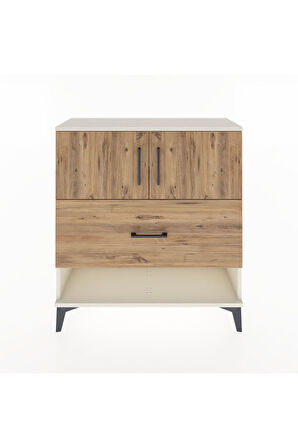 Arges Şifonyer 2 Raflı Tek Çekmeceli 2 Kapaklı 88x30x96 Aytaşı-Çam