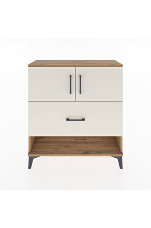 Arges Şifonyer 2 Raflı Tek Çekmeceli 2 Kapaklı 88x30x96 Çam-Aytaşı