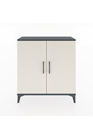 Arges Şifonyer 2 Raflı 2 Kapaklı 88x30x96 Antrasit-Aytaşı