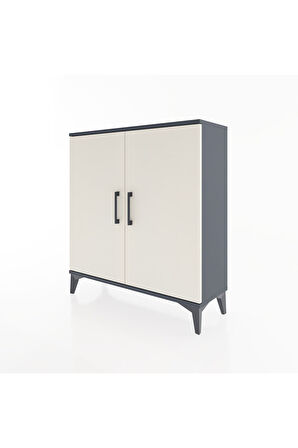 Arges Şifonyer 2 Raflı 2 Kapaklı 88x30x96 Antrasit-Aytaşı