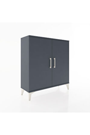 Arges Şifonyer 2 Raflı 2 Kapaklı 88x30x96 Antrasit-Antrasit