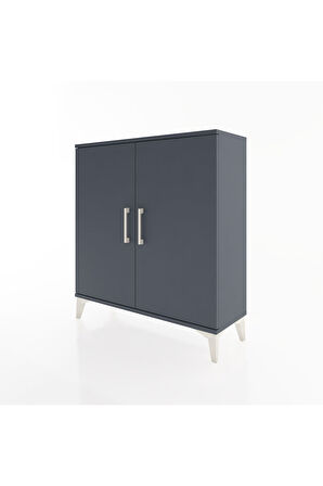 Arges Şifonyer 2 Raflı 2 Kapaklı 88x30x96 Antrasit-Antrasit