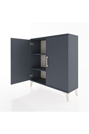 Arges Şifonyer 2 Raflı 2 Kapaklı 88x30x96 Antrasit-Antrasit