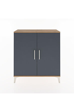 Arges Şifonyer 2 Raflı 2 Kapaklı 88x30x96 Çam-Antrasit