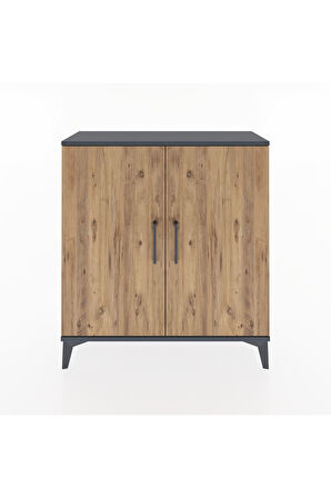 Arges Şifonyer 2 Kapaklı 88x30x96 Antrasit-Çam