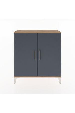 Arges Şifonyer 2 Kapaklı 88x30x96 Çam-Antrasit