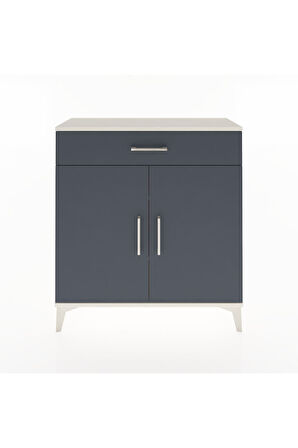 Arges Şifonyer 2 Raflı Tek Çekmeceli 2 Kapaklı 88x30x96 Aytaşı-Antrasit