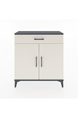 Arges Şifonyer 2 Raflı Tek Çekmeceli 2 Kapaklı 88x30x96 Antrasit-Aytaşı