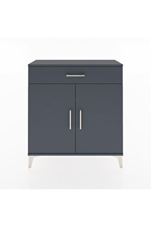 Arges Şifonyer 2 Raflı Tek Çekmeceli 2 Kapaklı 88x30x96 Antrasit-Antrasit