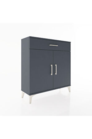 Arges Şifonyer 2 Raflı Tek Çekmeceli 2 Kapaklı 88x30x96 Antrasit-Antrasit