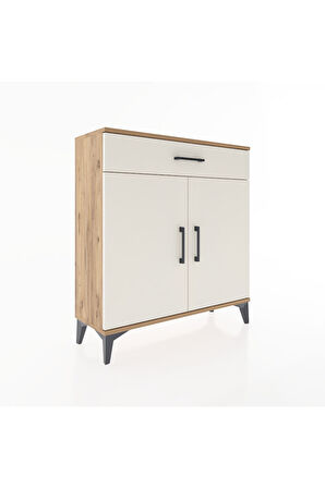 Arges Şifonyer 2 Raflı Tek Çekmeceli 2 Kapaklı 88x30x96 Çam-Aytaşı