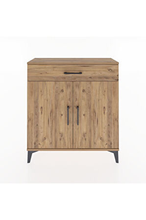 Arges Şifonyer 2 Raflı Tek Çekmeceli 2 Kapaklı 88x30x96 Çam-Çam