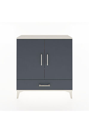 Arges Şifonyer 3 Raflı Tek Çekmeceli 2 Kapaklı 88x30x96 Aytaşı-Antrasit