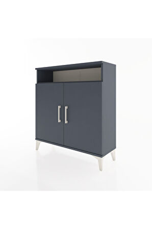 Arges Şifonyer 3 Raflı 2 Kapaklı 88x30x96 Antrasit-Antrasit