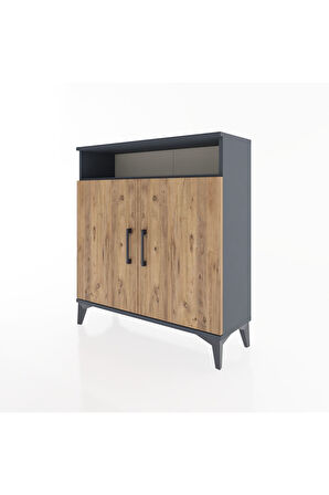 Arges Şifonyer 3 Raflı 2 Kapaklı 88x30x96 Antrasit-Çam