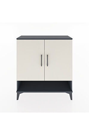 Arges Şifonyer 3 Raflı 2 Kapaklı 88x30x96 Antrasit-Aytaşı